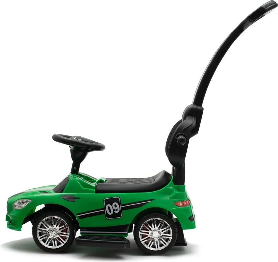 makinë shtytëse për fëmijë, Baby Mix, RACER, 12m+, ngarkesë 25 kg, panel zëri, shufër drejtimi e heqshme, jeshile