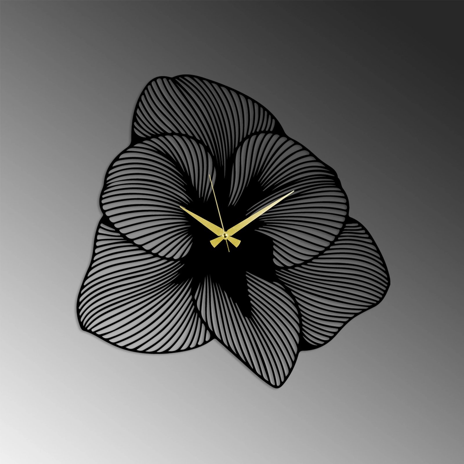 Orë muri dekorative prej metali, Wallity Aprire, e zezë, 70x70cm