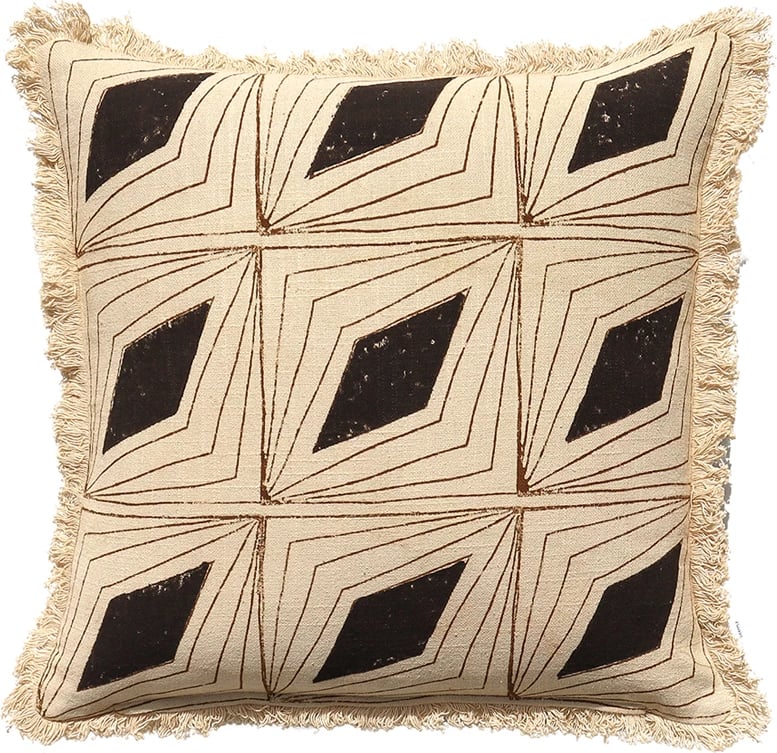 Jastëk dekorativ Mysterious, pambuk, ngjyrë e zezë-bezhë-kafe, 50x50cm