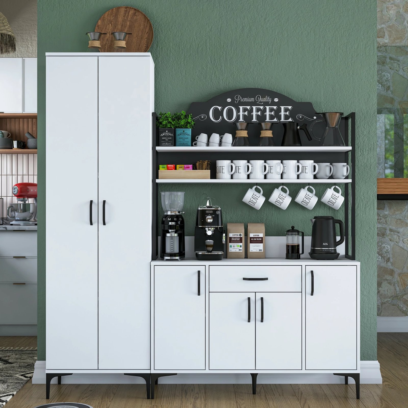 Dollap multifunksional, ngjyrë e bardhë, Skye Decor, JE148 - 3080