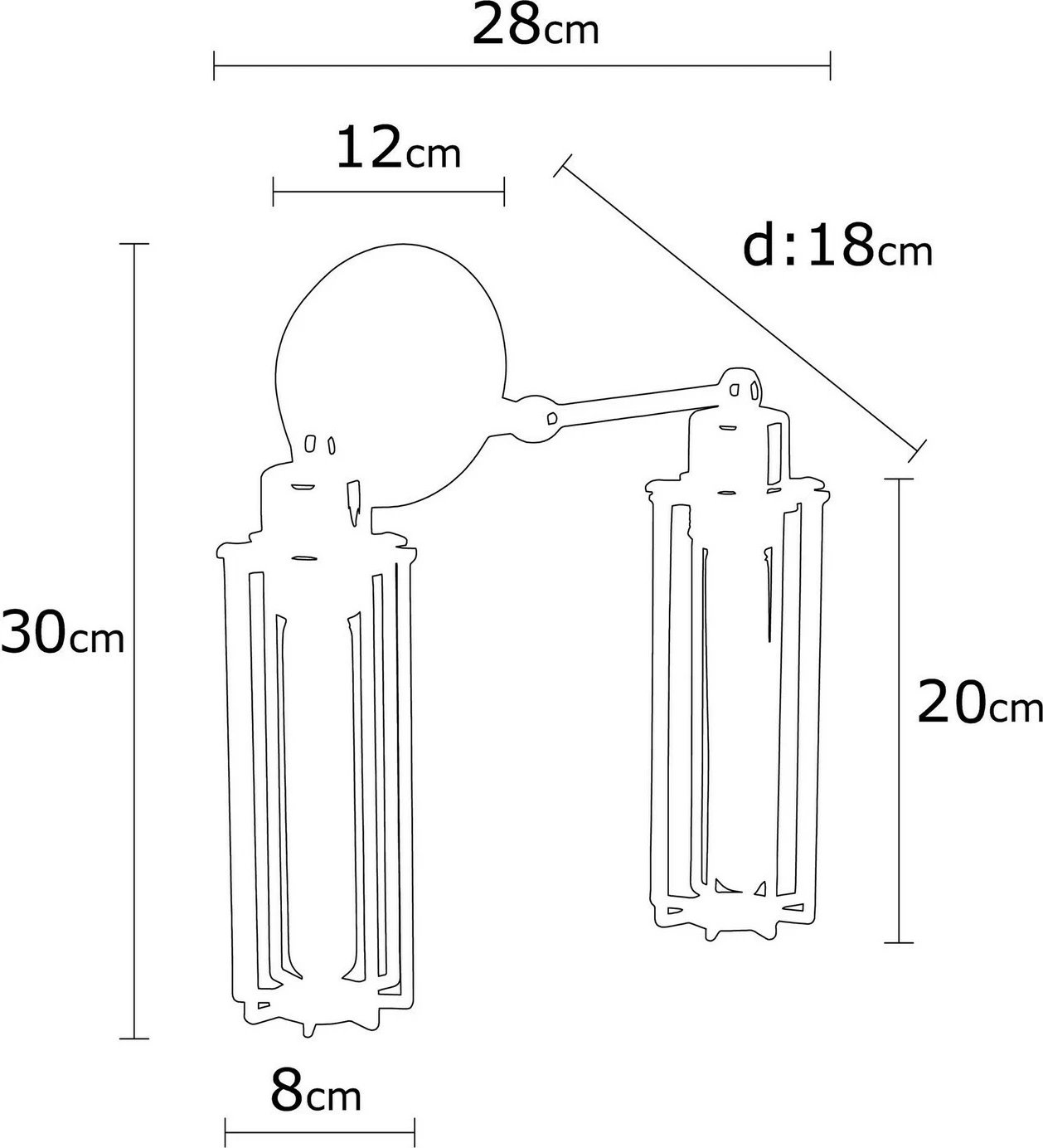 Llambë muri industriale Opviq, Likya - N-1023, ngjyrë e zezë