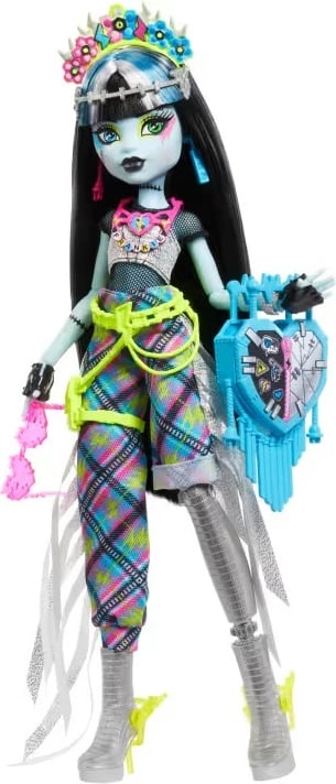 Kukull mode Monster High Mattel Frankie Stein HXH79 me aksesorë, shumëngjyrëshe