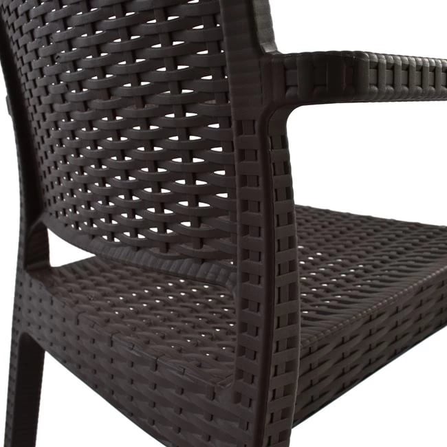 Karrige me krahë polipropileni, ngjyrë kafe e errët, FH5134.02, 57x55,5x89 cm