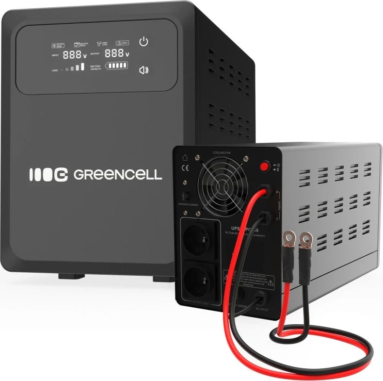 Kasë UPS Green Cell PowerCore UPSLPPC500, 500W/800VA, me ekran LCD, e zezë