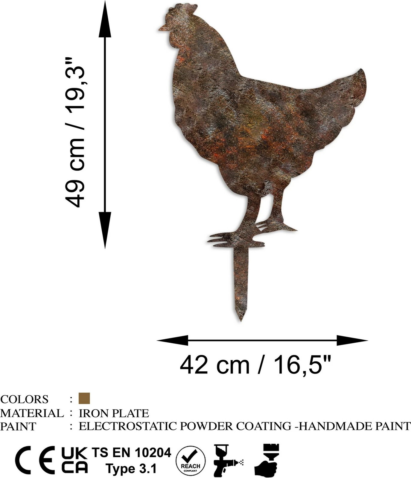 Objekt dekorativ për kopsht, dizajn Aberto, pulë, A 01