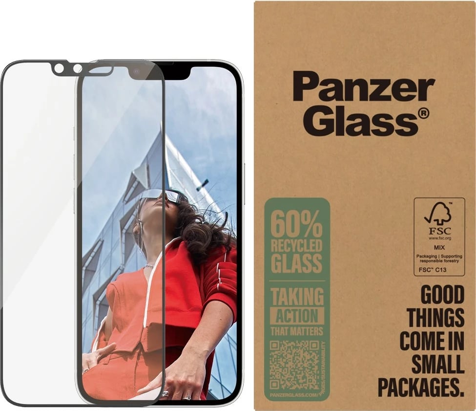 Mbrojtës ekrani PanzerGlass për iPhone 16e/14/13/13 Pro, transparent