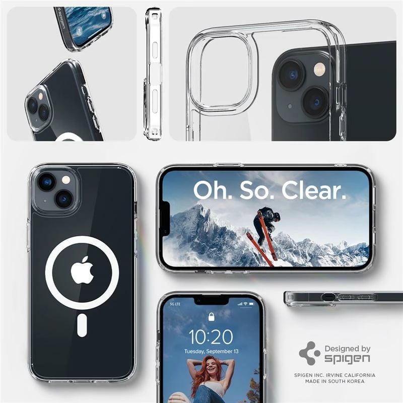Mbështjellës Spigen Ultra Hybrid Mag për iPhone 14, Transparent/Bardhë