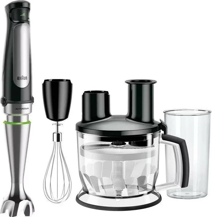 Blender dore Braun MultiQuick 7 MQ7075X, 1000W, ngjyrë zi-argjendtë