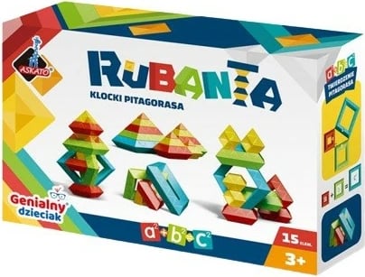 Set lodrash edukative ASKATO Rubanta Blloqet e Pitagorës, 15 pjesë, shumëngjyrëshe
