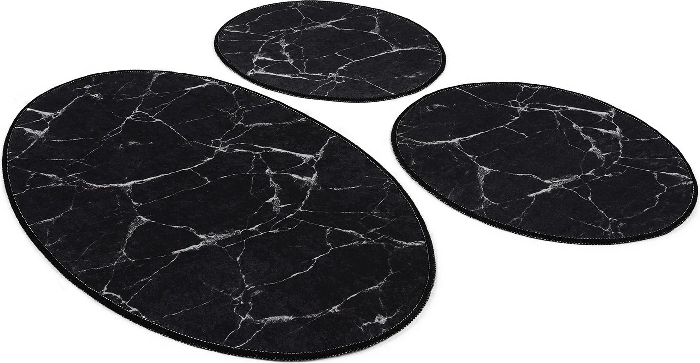 Set tapetash për banjo (3 copë), Mijölnir, mermer, e zezë