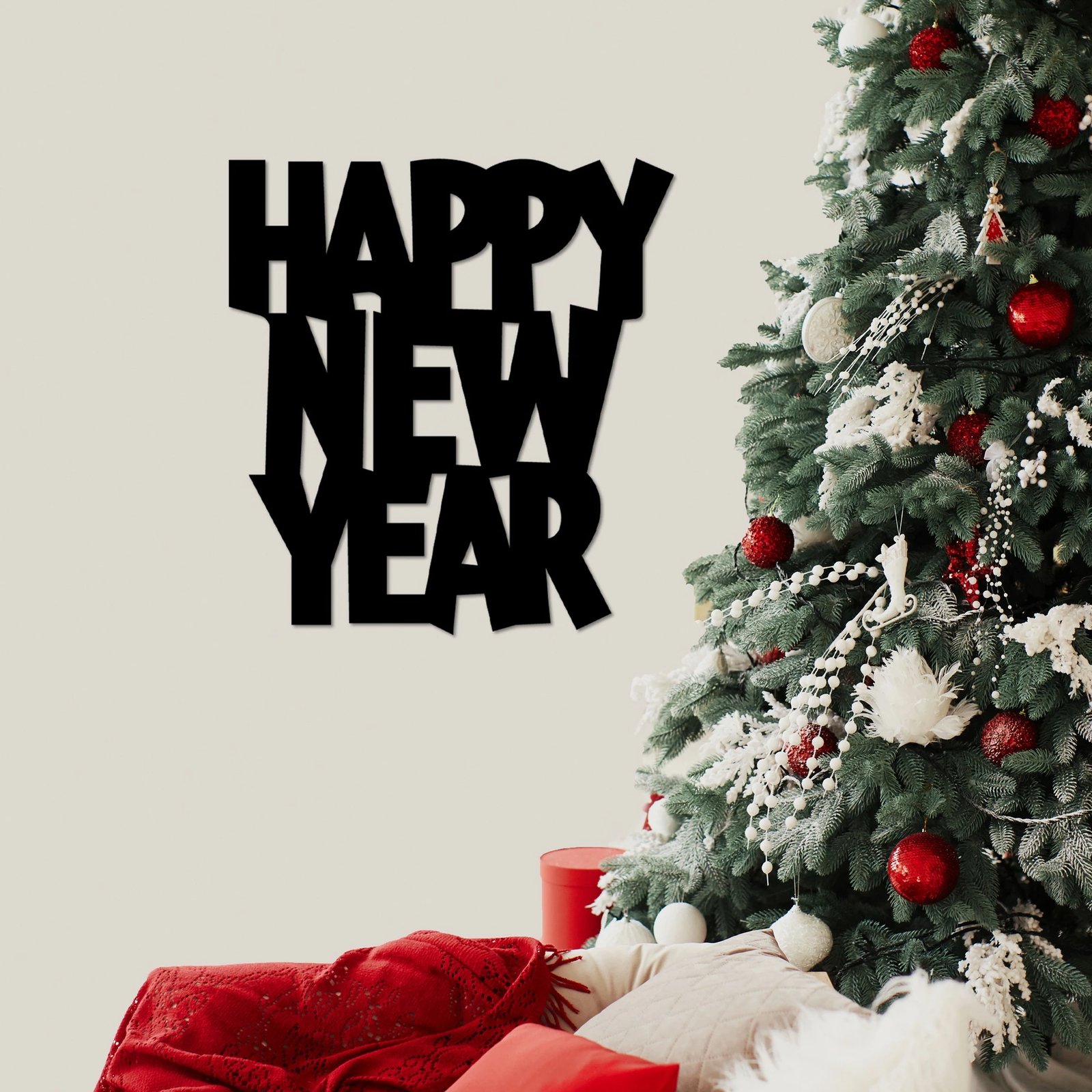 Aksesor dekorativ metalik për mur, Wallity, Vit i Ri 4