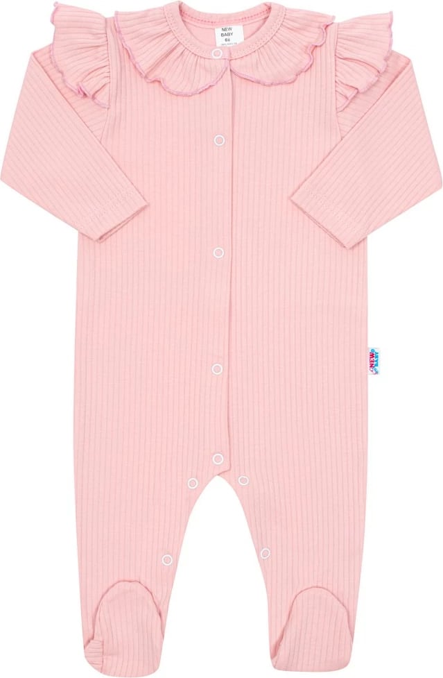 Kombinezon bebe, NEW BABY, Stripes, pambuk 100%, madhësi 86 (12-18m), rozë