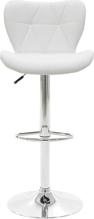 Karrige për bar Coozy pu, ngjyrë bardhë, kornizë kromi, set prej 2 copë