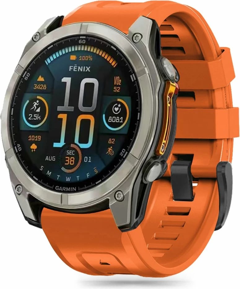 Rrip silikoni Tech-Protect për Garmin Fenix 5S/5S Plus/6S/6S Pro/7S/8 (43mm), Portokalli