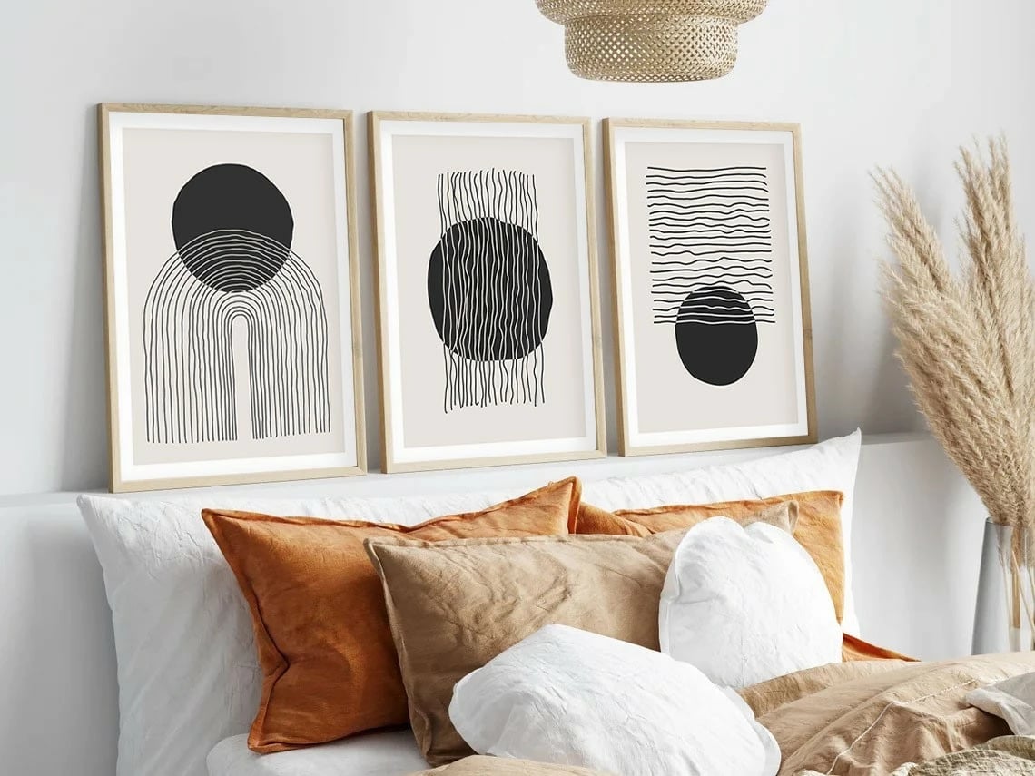 Pikturë dekorative me kornizë MDF (3 copë), Wallity, Huhu213, 50x70cm