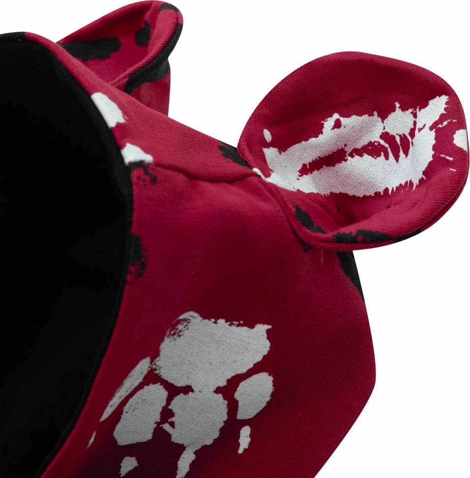 Kombinezon bebe me kapuç me veshë, New Baby Paw, pambuk 95% me elastan, i veshur me shtresë pambuku, madhësia 68 (4-6m), rozë e errët