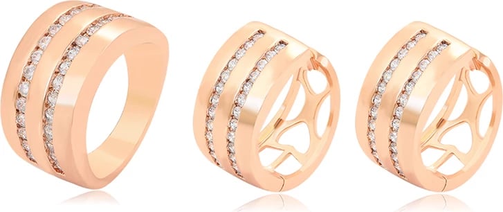 Set Xuping të praruar në ari UVA2R- unazë + vathë