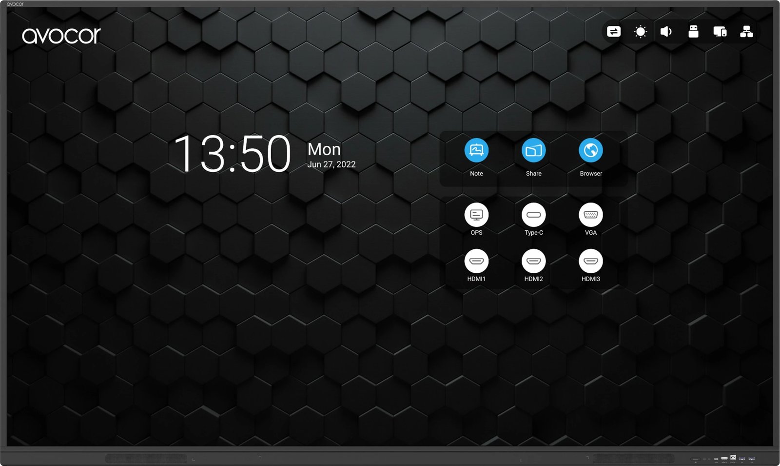 Ekran i madh format AVOCOR S-Serie AVS-6510, 65 inç, 4K Ultra HD, touchscreen, 64GB, i zi