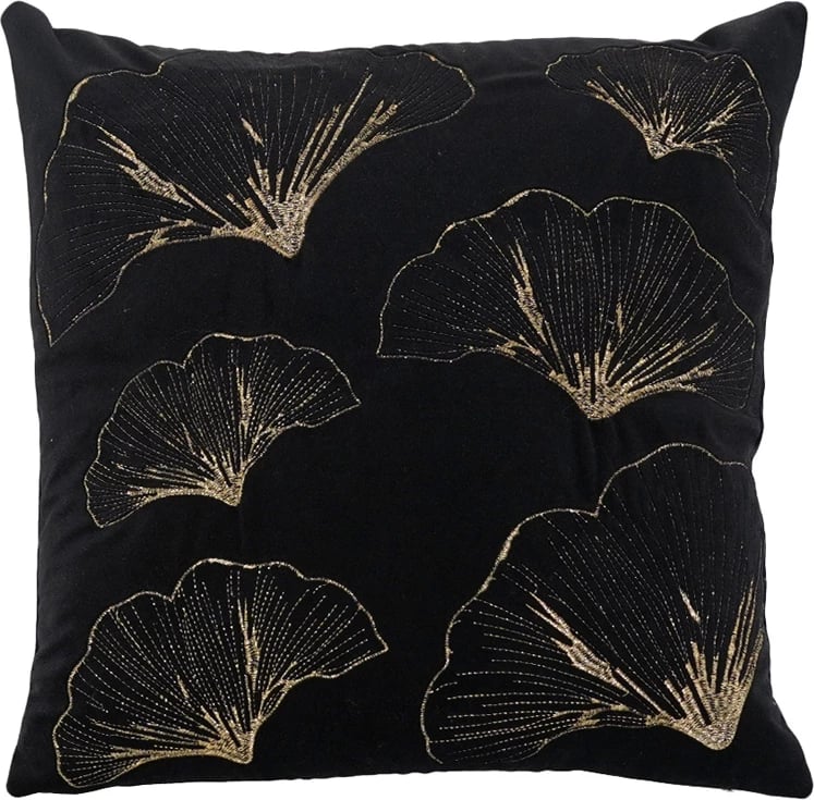 Jastëk dekorativ Dione, kadife, ngjyrë e zezë dhe ari, 45x45cm