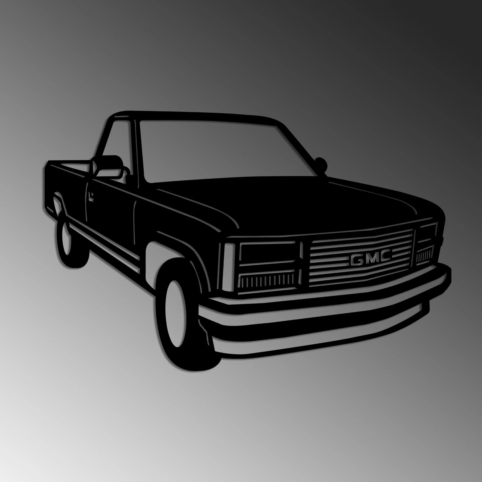 Aksesor dekorativ metalik për mur Wallity, GMC Sierra 1990
