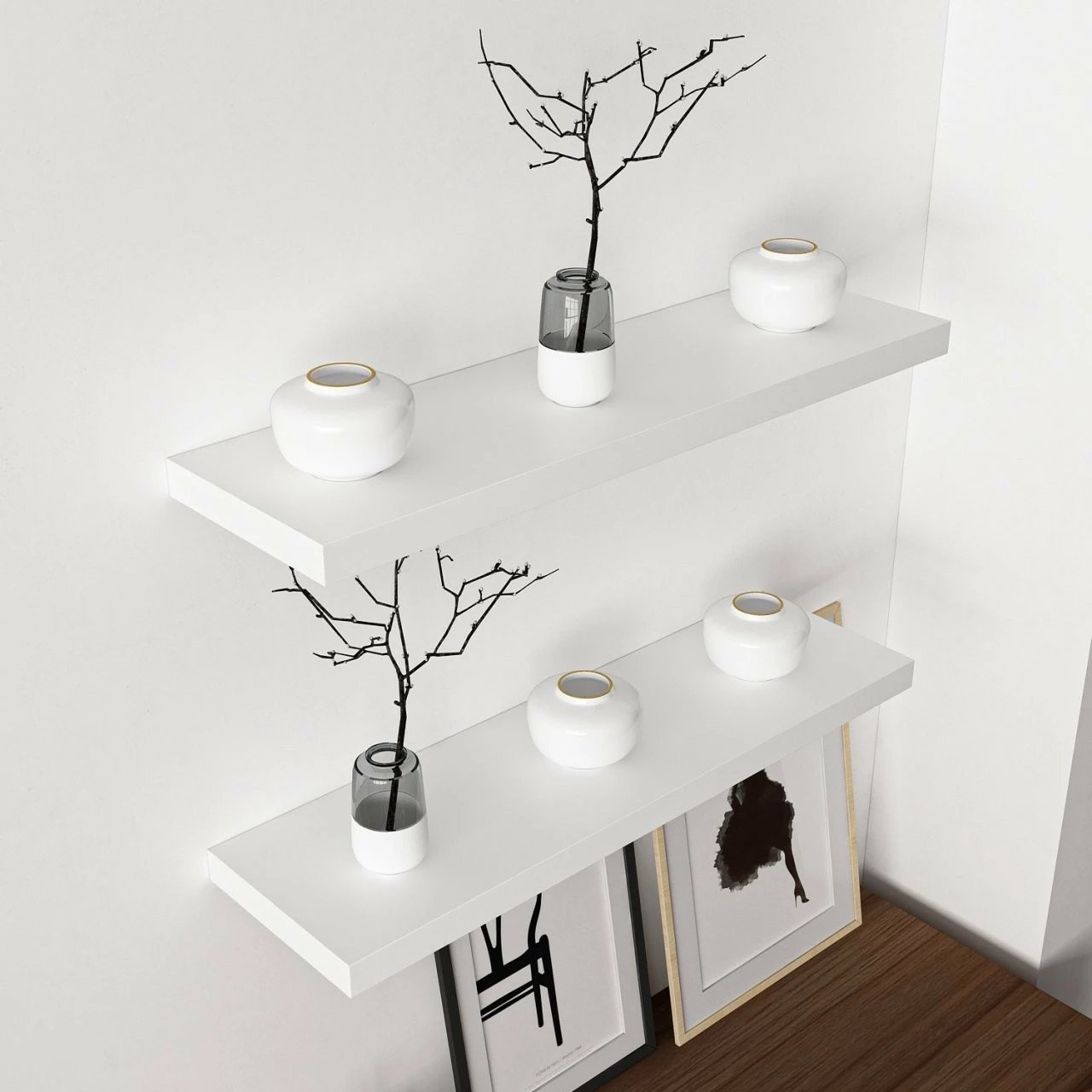 Raft muri Hanah Home, Gizli2, i bardhë, 80 cm