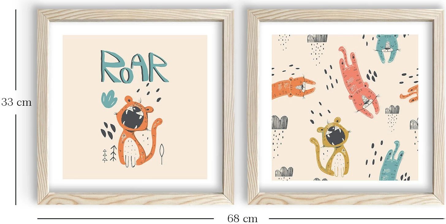 Piktura dekorative me kornizë MDF (2 copë), Wallity, 2P3333KCT-005