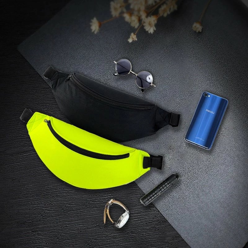 Çantë beli Hurtel për vrapim dhe aktivitete të jashtme, Canvas, e zezë