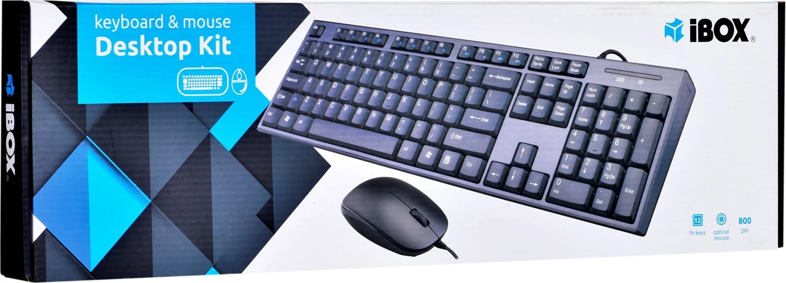 Tastierë dhe maus IBOX IKMS606, USB, QWERTY, Anglisht, E zezë Tastierë dhe maus IBOX IKMS606, USB, QWERTY, Anglisht, E zezë