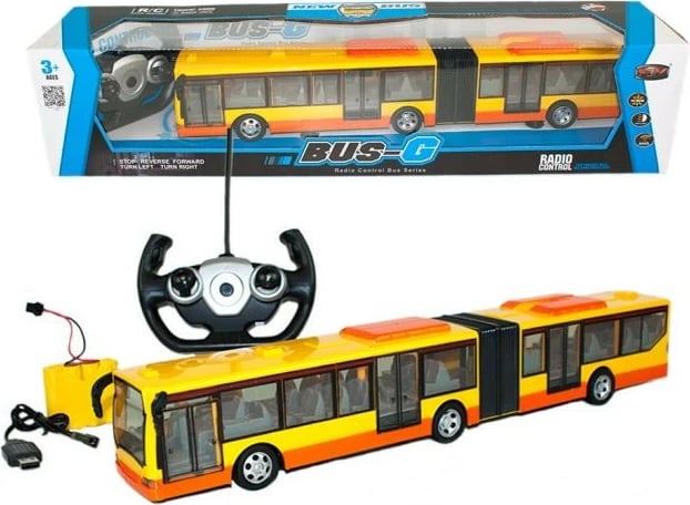 Autobus lodër me telekomandë Madej 007189, plastikë, me drita, portokalli/verdhe