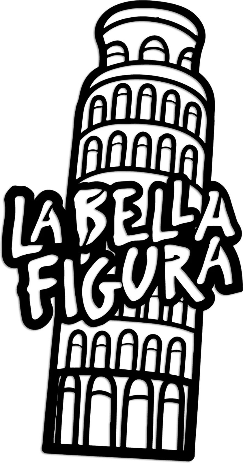 Aksesor dekorativ metalik për mur, Bella Figura 2, ngjyrë e zezë, 32x60cm