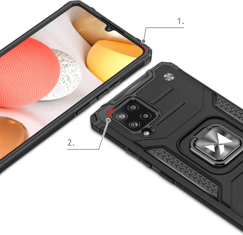 Mbështjellës Wozinsky Ring Armor me mbajtëse, për Samsung Galaxy A42 5G, Rozë
