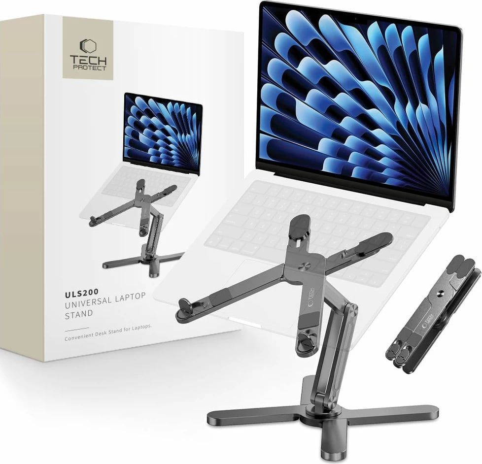 Mbajtës universal për laptop Tech-Protect ULS200, deri 16", alumini, Gri Mbajtës universal për laptop Tech-Protect ULS200, deri 16", alumini, Gri