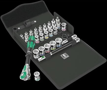 Set çelësa Wera 05003536001, 35 copë, zi/gjelbër