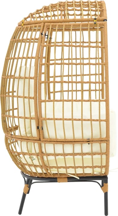 Karrige Frox ratan natyral-metal këmbë natyral-zeza-jastëk bezhë 96x76x145cm