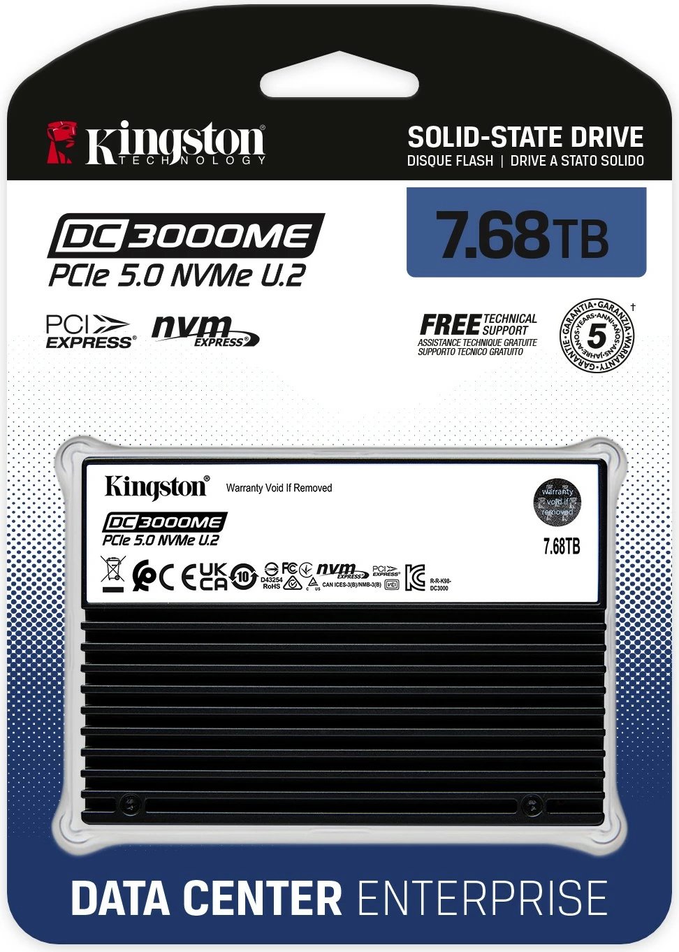 SSD Kingston DC3000ME 7.68TB U.2 PCIe 5.0, për servera