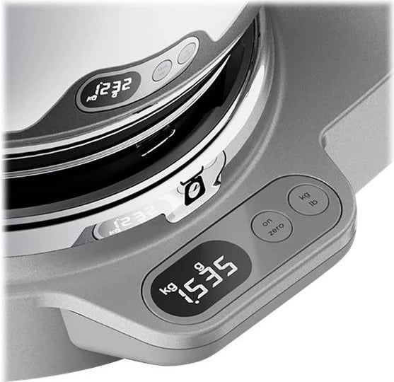 Mikser planetar, Kenwood, Titanium Chef Baker KVC85.004SI, 1200W, peshore EasyWeigh, DuoBowl 5L + 3.5L, kontroll shpejtësie pa shkallë, Argjendtë