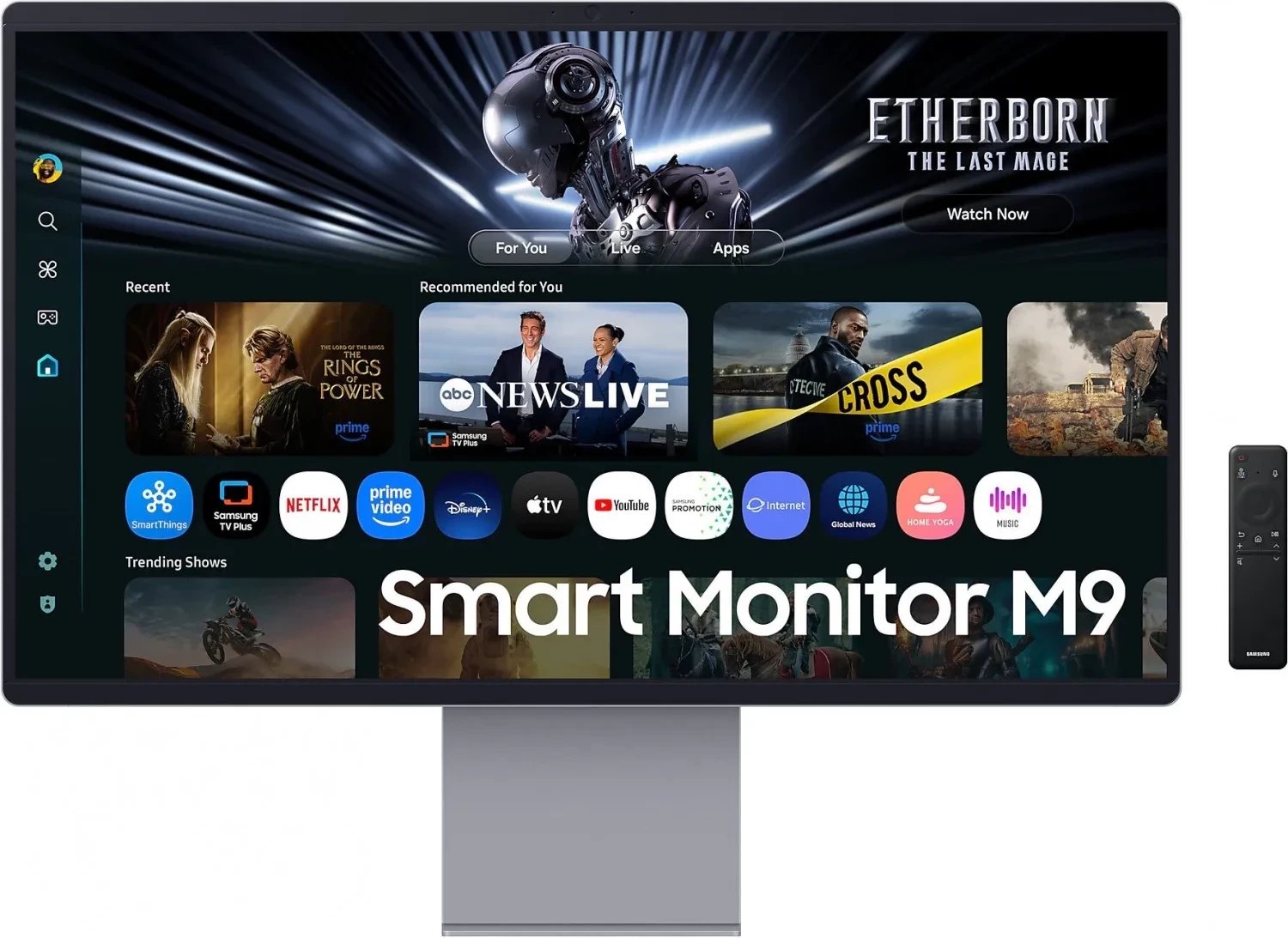 Monitor Samsung Smart M9 LS32FM900SUXDU, 32", OLED, 4K, 165Hz, Silver