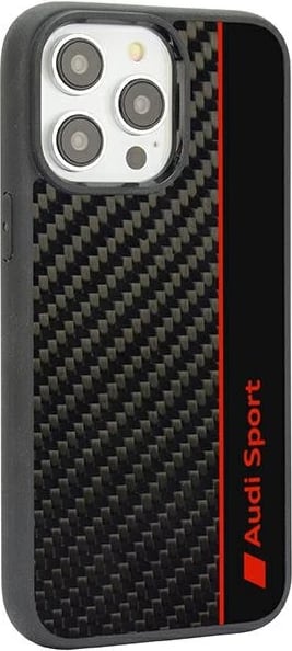 Mbështjellës Audi Carbon Fiber Stripe për iPhone 14 Pro Max 6.7", i zi