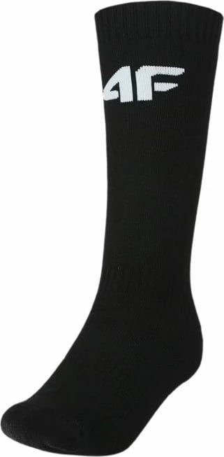 Çorape skijimi për fëmijë 4F, të zeza