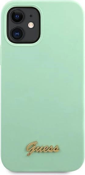 Mbështjellës Guess GUHCP12SLSLMGGN për iPhone 12 mini 5.4", silikon, e gjelbër