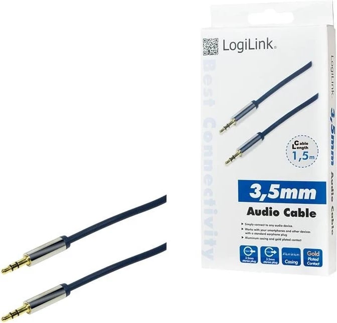 Kabllo LogiLink, miniJack, 1.5m, i zi