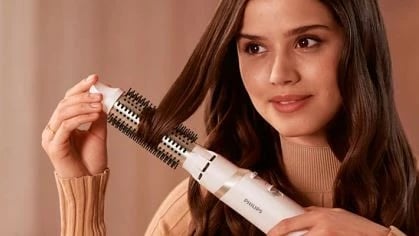 Furçë elektrike për flokë Philips BHA303/00, 800 W, 3 nivele temperature, jonizim, e bardhë