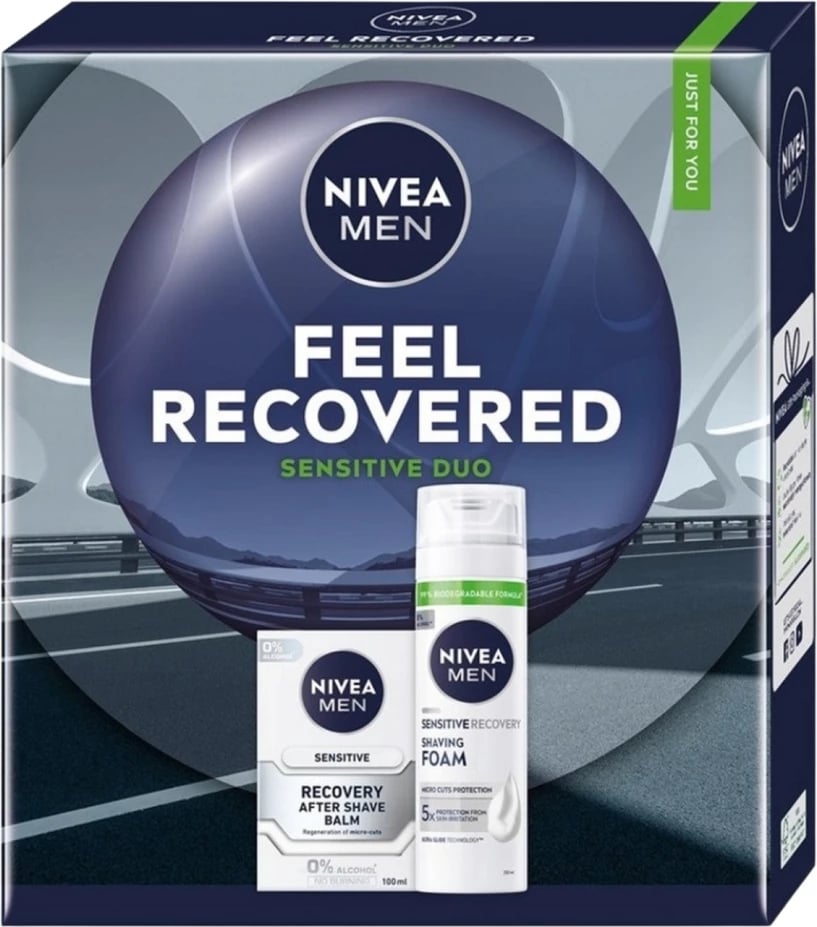 Set për rroje Nivea Feel Recovered për meshkuj, 200ml + 100ml