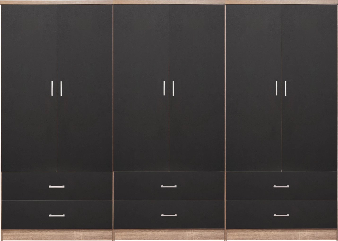 Dollap REINA 6-gjethe me 6 sirtarë FH21060.03 melaminë ngjyrë gri-sonama 240x42x181Hcm