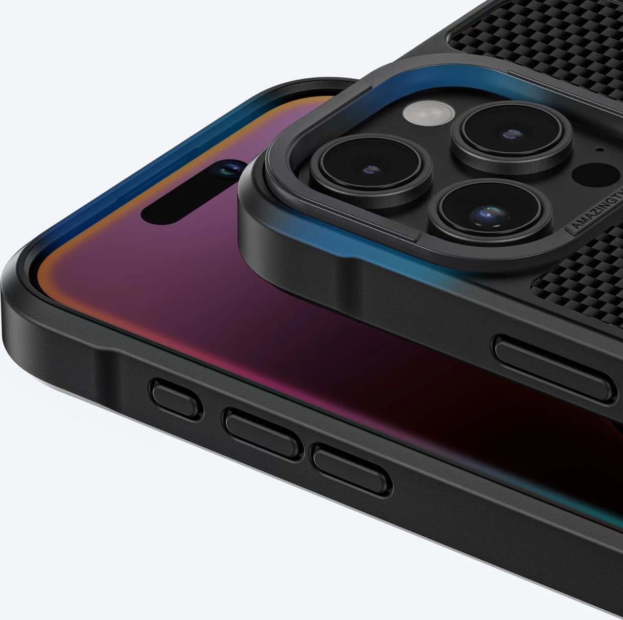 Mbështjellës AmazingThing Titan Max për iPhone 16 Pro Max, fibra aramidi 600D, e zezë