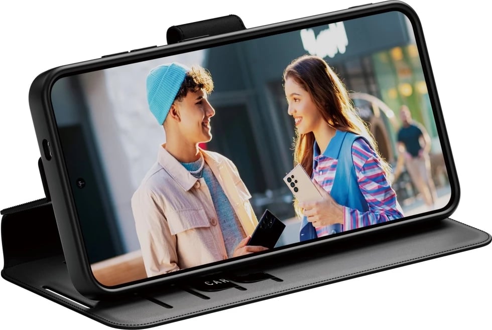 Mbështjellës PanzerGlass CARE wallet me kickstand për Samsung Galaxy S25, Zi