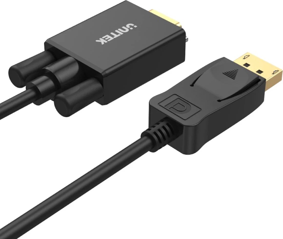 Kabllo Unitek DisplayPort - VGA, 1.8m, e zezë 