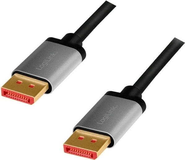 Kabllo DisplayPort LogiLink CDA0105, 2m, 8K/60Hz, e zezë/gri