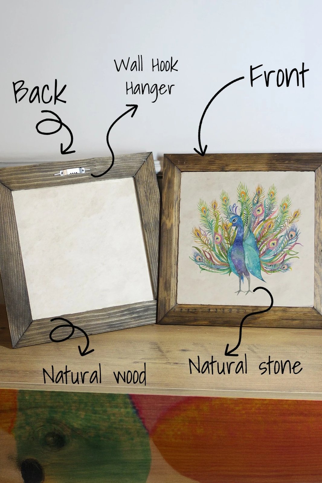 Pikturë dekorative me kornizë, Wallity, Ersytastablo52 - 26, shumëngjyrëshe, 26x26cm