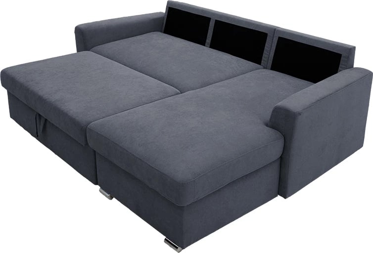 Divan-krevat qoshe majtë Belle, material, ngjyrë antracit, 236x164x88cm